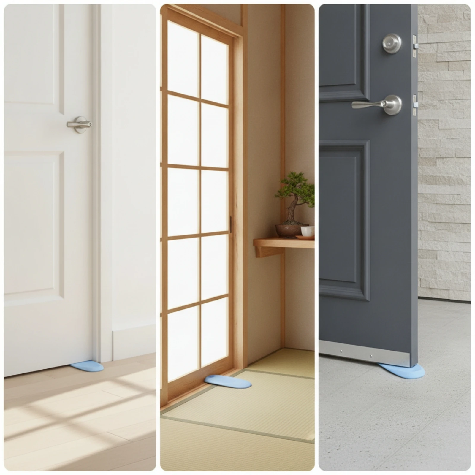Silicone Door Stop Movable Door Stopper with Hanging Hole Hardware Practical Lightweight for Pet Owners, Home Ventilation