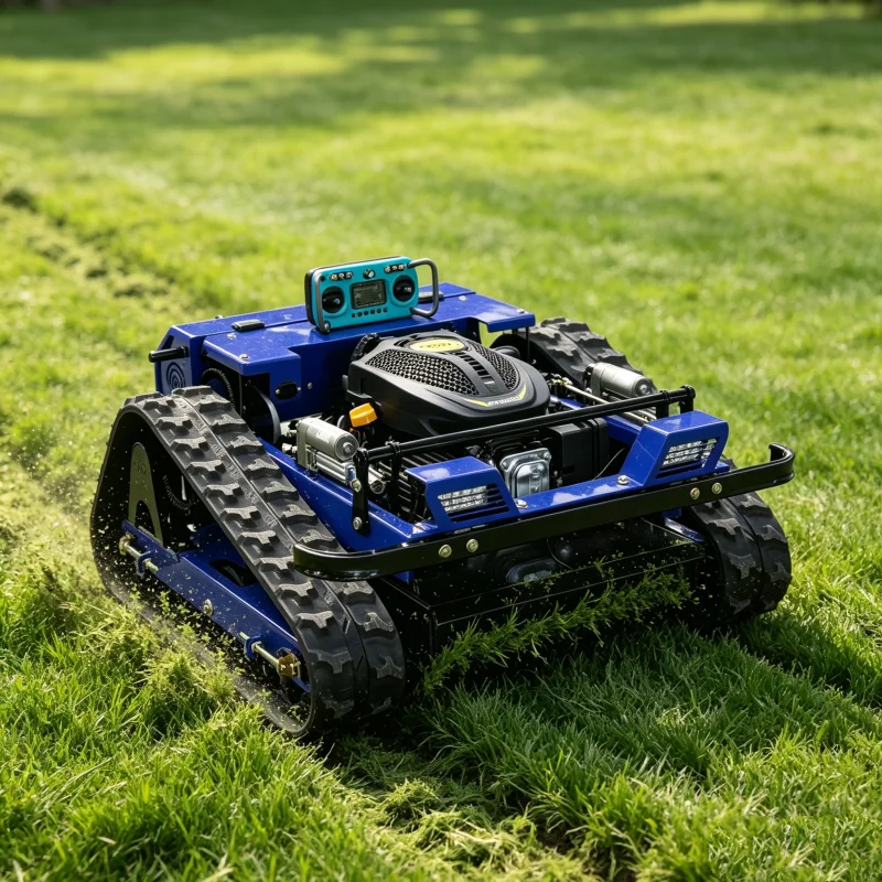 Customized Crawler Remote Control Lawn Mower RATO 224CC, 550mm Cutting Width, 680m Long Range, 1500㎡/h Heavy Duty Slope Mower