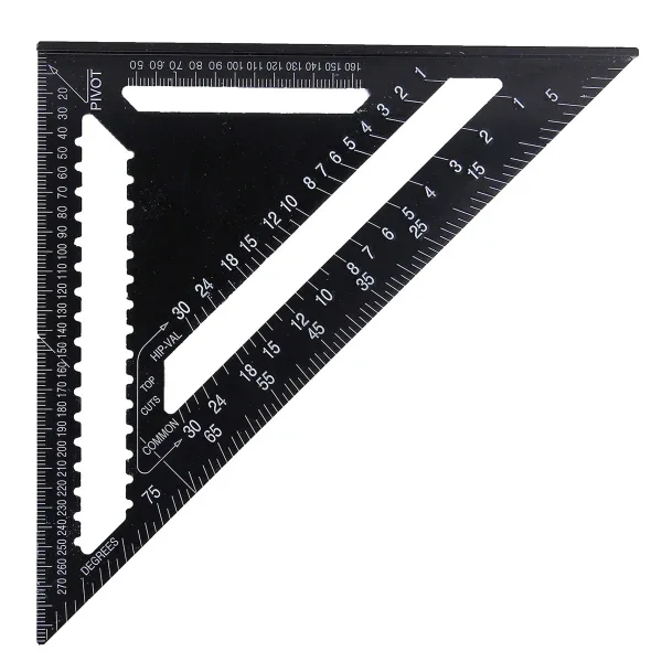 

Woodworking Measurement Tool 12 inch Metric Aluminum Alloy Triangle Angle Ruler Protractor 30cm Quick Read Square Layout Gauge