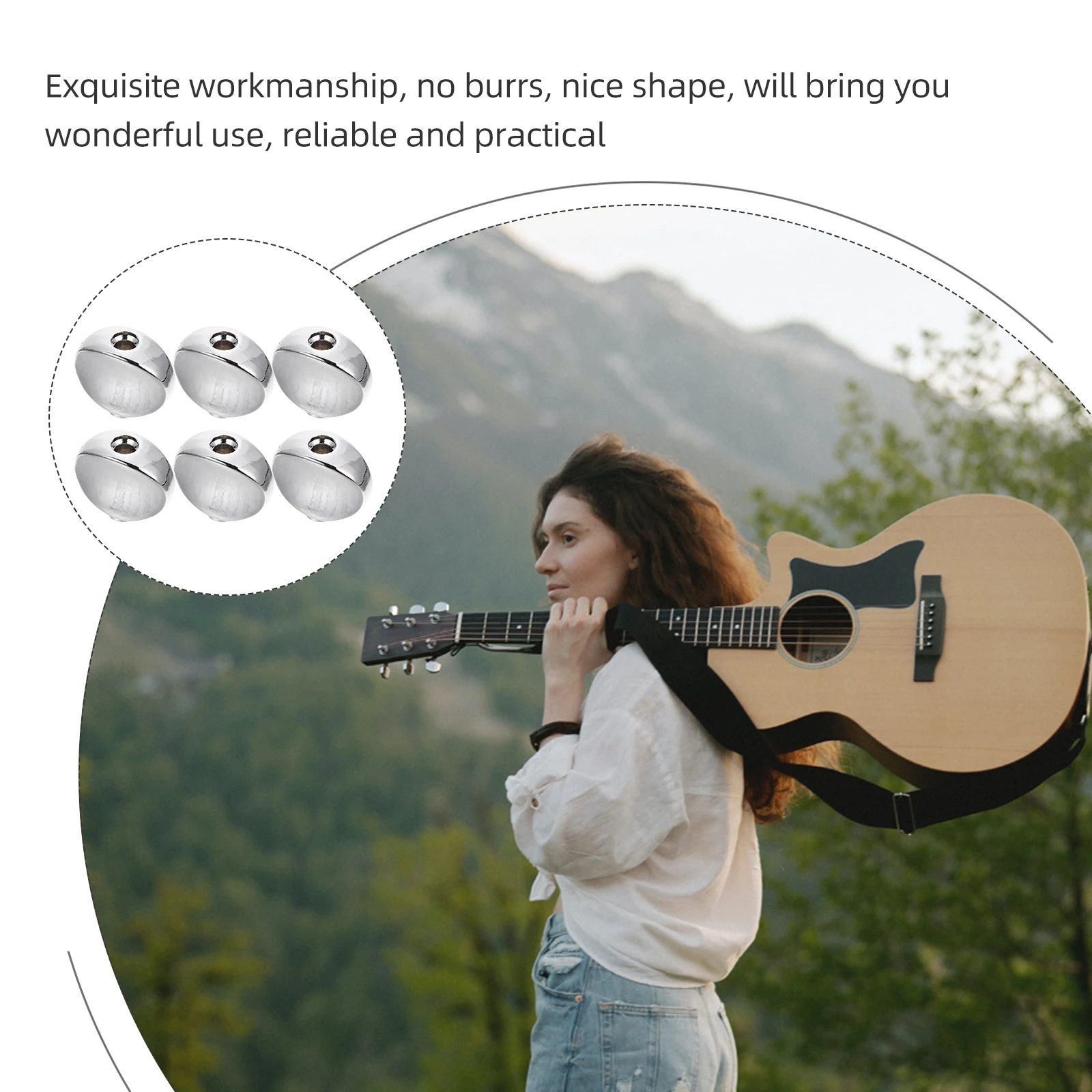 

6 Pcs Tuner Handle Acoustic Electric Guitar Accessory Tuning Peg Replacement Pegs