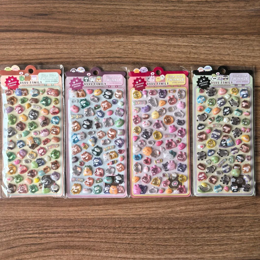 

4 Pcs Kawaii 3D Embossed Cartoon Animal Stickers - Kids’ DIY Decor for Phones, Tablets, Pencil Cases RecordingYourLife Store