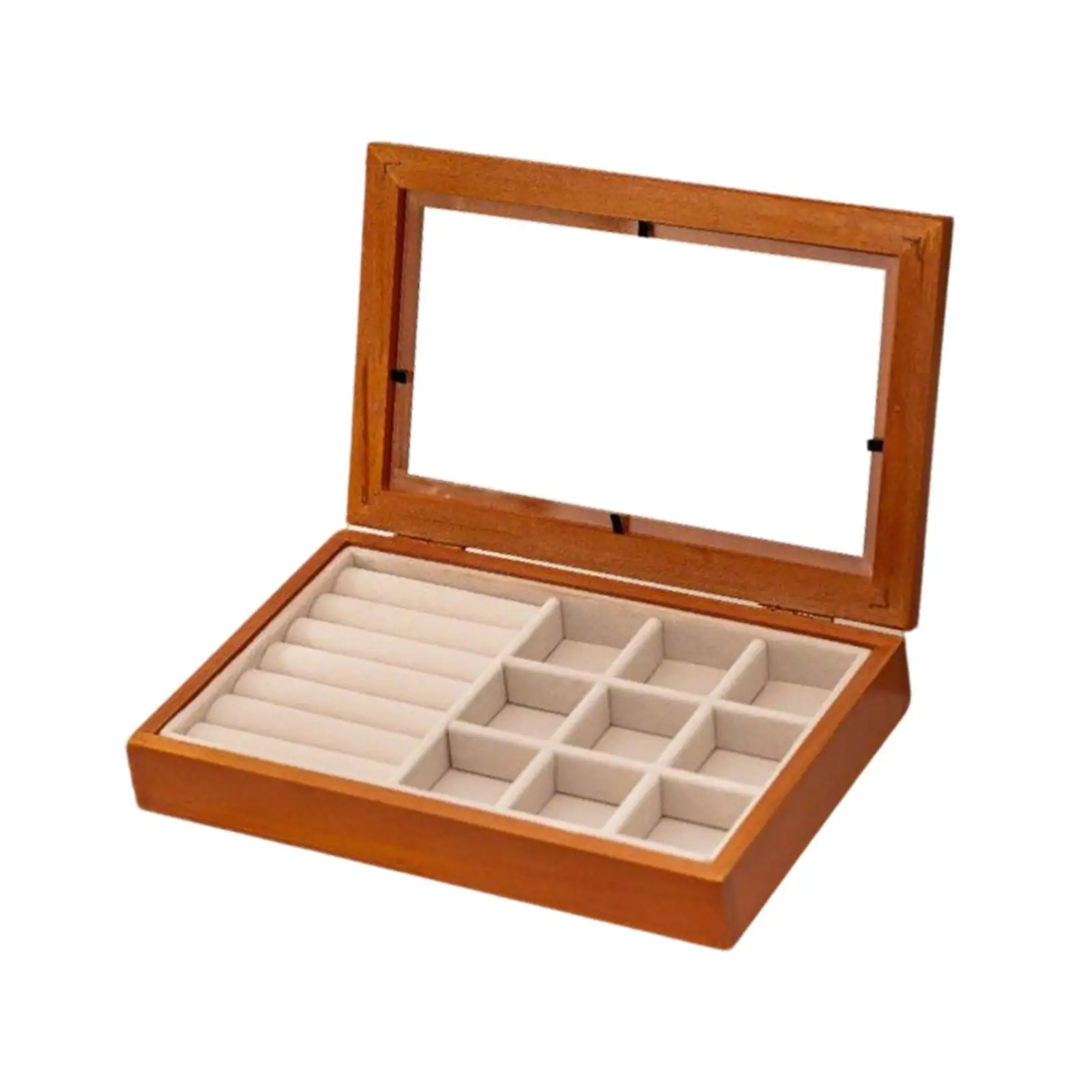 

Wooden Jewelry Box Display Tray Stackable Jewelry Holder Organizer for Rings Necklaces Bracelets Earrings for Women Girls
