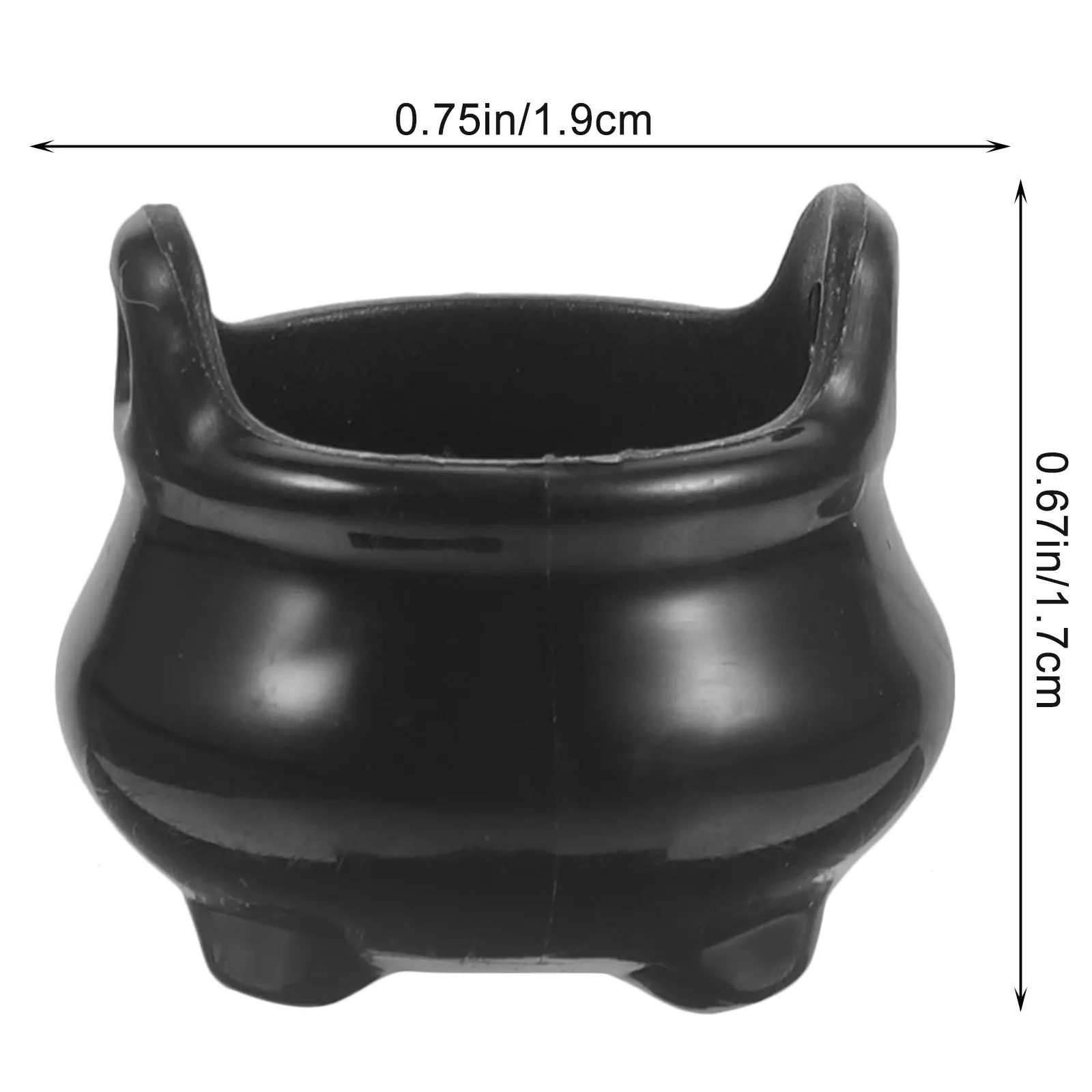 24Pcs Miniature Witch Cauldron 0.7x0.6 Inch Plastic Halloween Decor Micro Landscape Ornament for Desktop Bookcase Windowsill