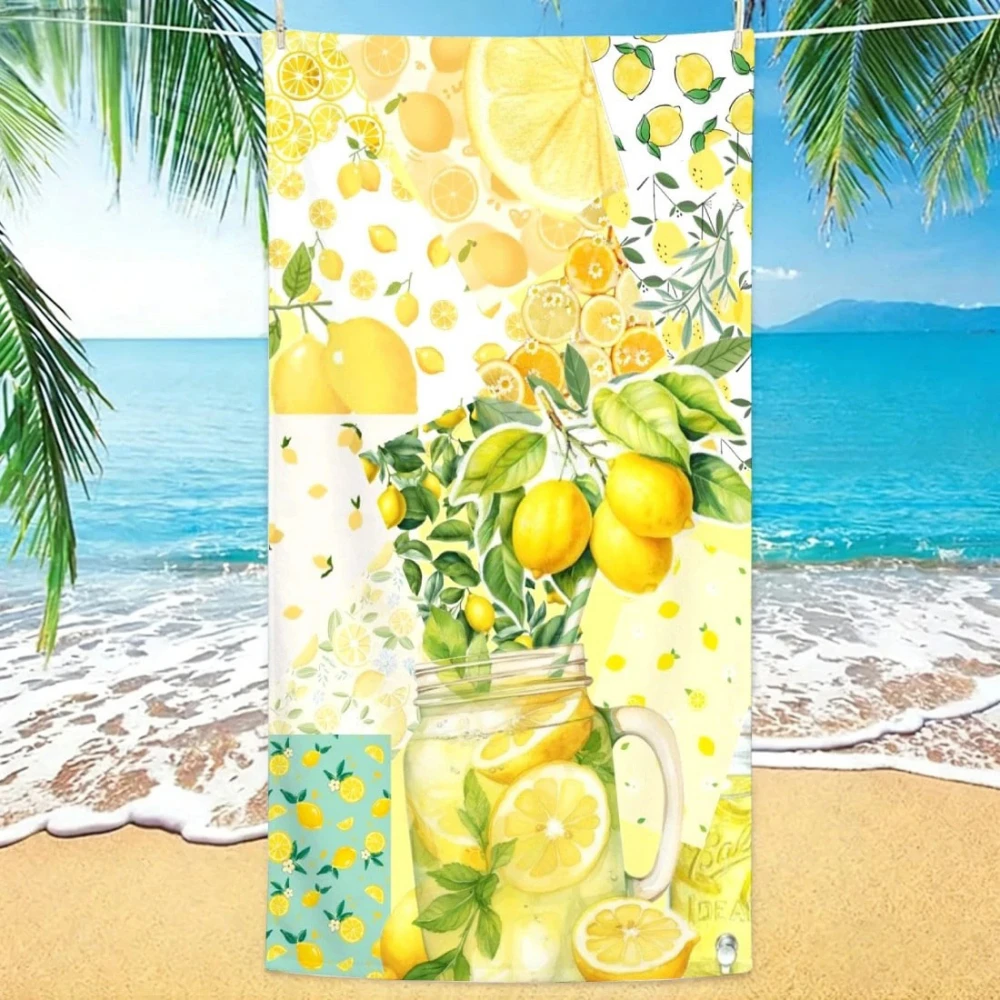 Light Blue Patchwork Starfish Anchor Hibiscus Print Beach Towel Soft Absorbent For man Women Holiday Seaside Gym Use