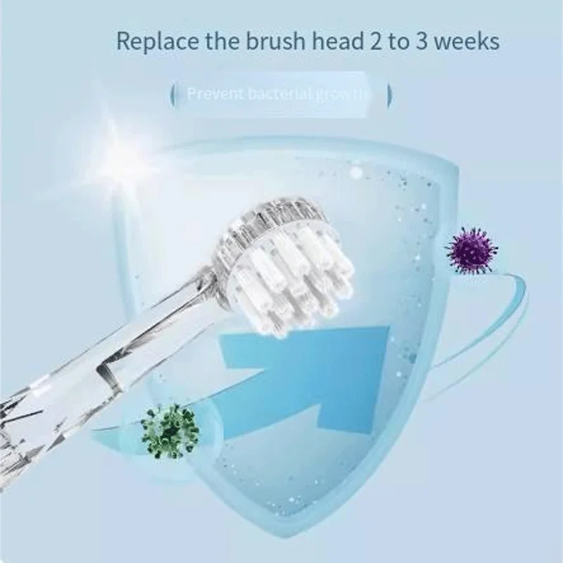 Replacement toothbrush heads for children compitable with Babysmile electric brush head S204 transparent new type,10 pack