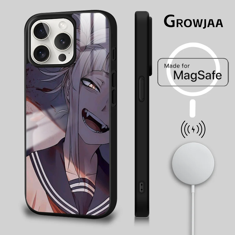 Anime H-Himiko T-Togas Girl Phone Case For iPhone 16 15 14 13 12 11 Pro Max Plus Mini Magsafe Mirror Wireless Magnetic Cover