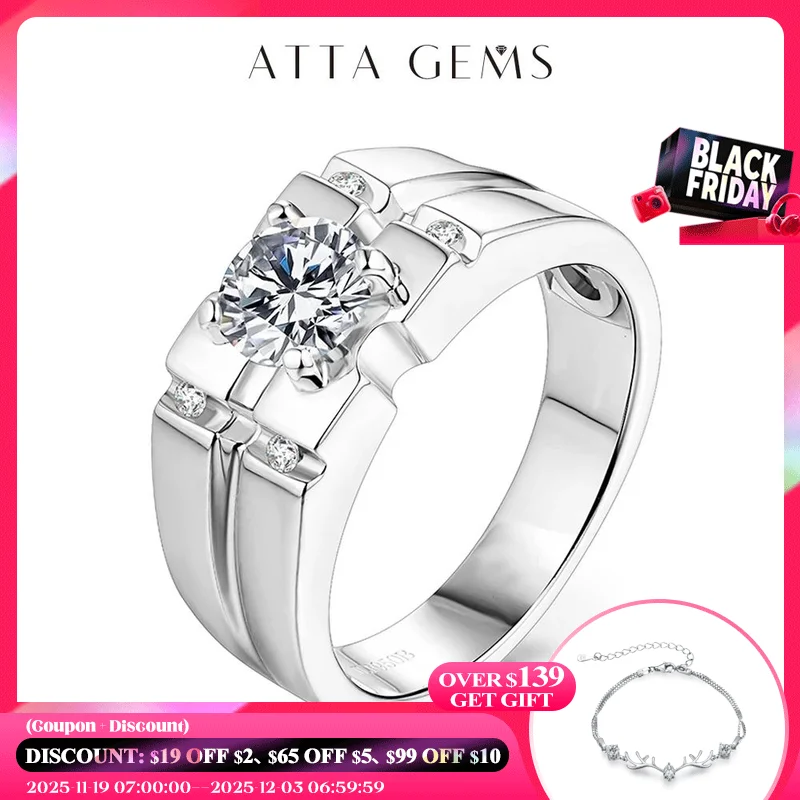 

Бриллиантовое кольцо Attagems с бриллиантом для мужчин, обручальное кольцо с бриллиантом карата