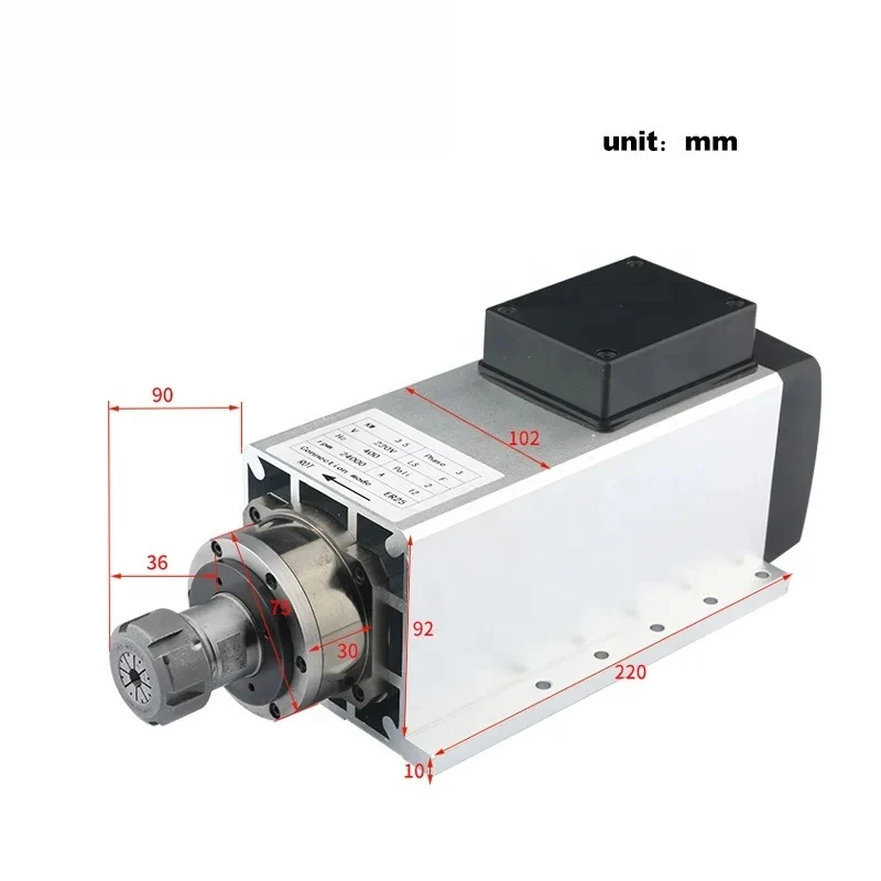 Hot Selling 3.5 Kw Ac 220v 380v Er25 18000 Rpm Air Cooled Spindle Motor Cnc Router Engraving Lathe Machine Motor Spindle