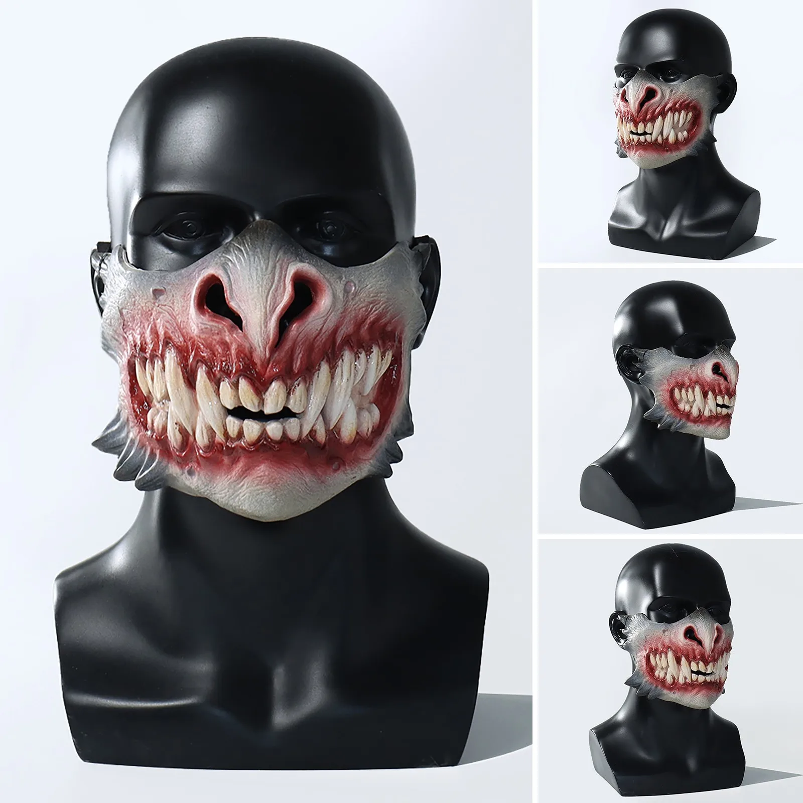 Halloween Holiday Masks Funny Cosplay Adult Mask Toy Evil Mask Costume Party Masquerade Scary Half Face Mask image 4