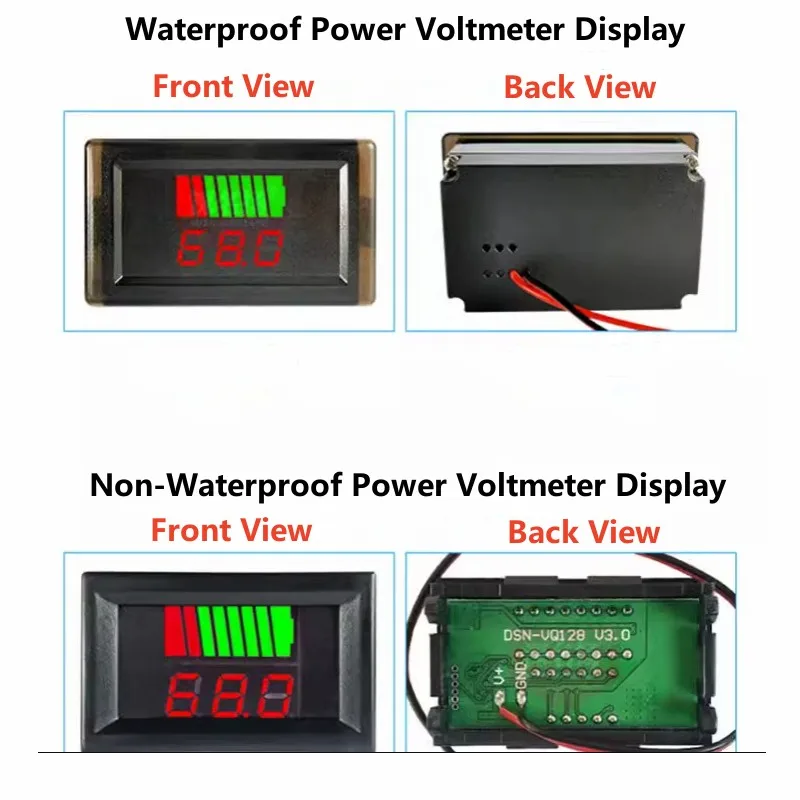 Suitable for 12V-72V 84V electric car battery battery power voltmeter waterproof display DC digital display lithium battery car