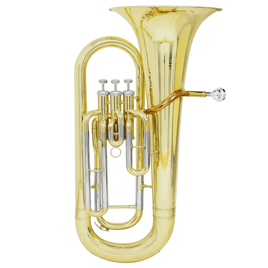 SLADE Euphonium Bb B Flat 3-key Brass Baritone Horn Lacquered Gold Professional Euphonium Brass Instrument With Case Strap Cloth