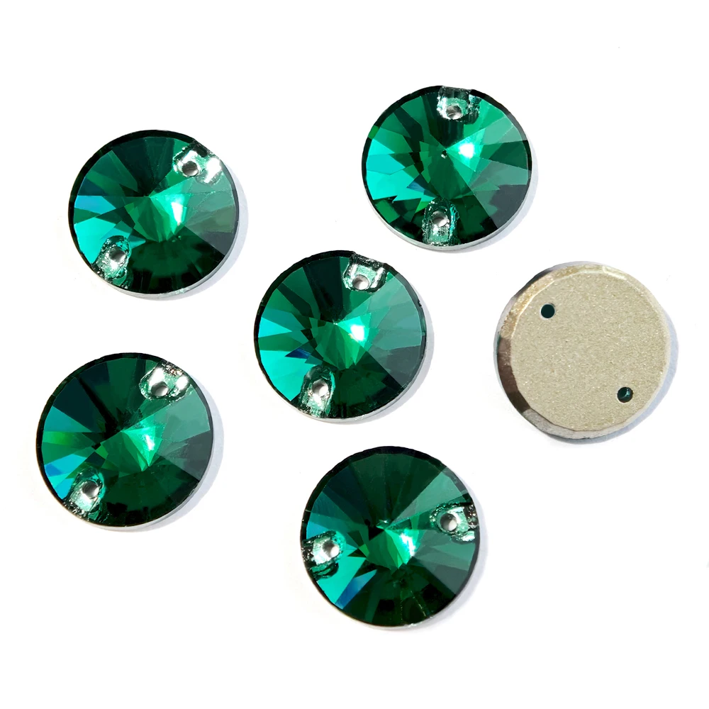 Pubrilex Smaragdgrüne Strasssteine, Flache Glas-Kristalle zum Aufnähen, Glitzersteine für Kleidungsdekorationen – Detail 3