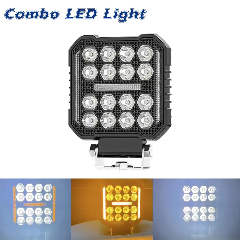 

Car Work Light Truck LED 4" Square Off-road Vehicle Construction Vehicle Running Light Headlight Auxiliary Light Car Accessories