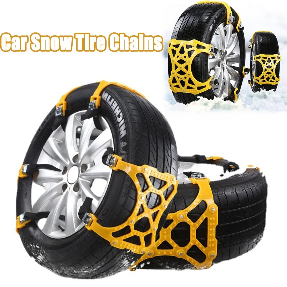 Universal Car Tire Chains Tyre Wheel Chains with Steel Nails Auto Fasteners Anti-skid Snow Winter Roadway Safety TPU Accessories