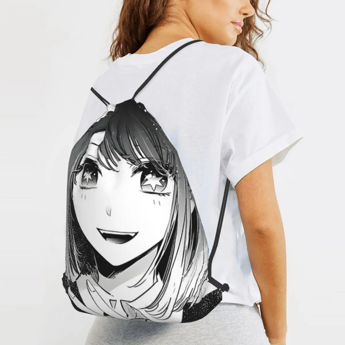 

Oshi No Ko Kana Arima Anime Backpacks Portable Drawstring Bundle Pocket Sports Bag Book Bags for Travel Students