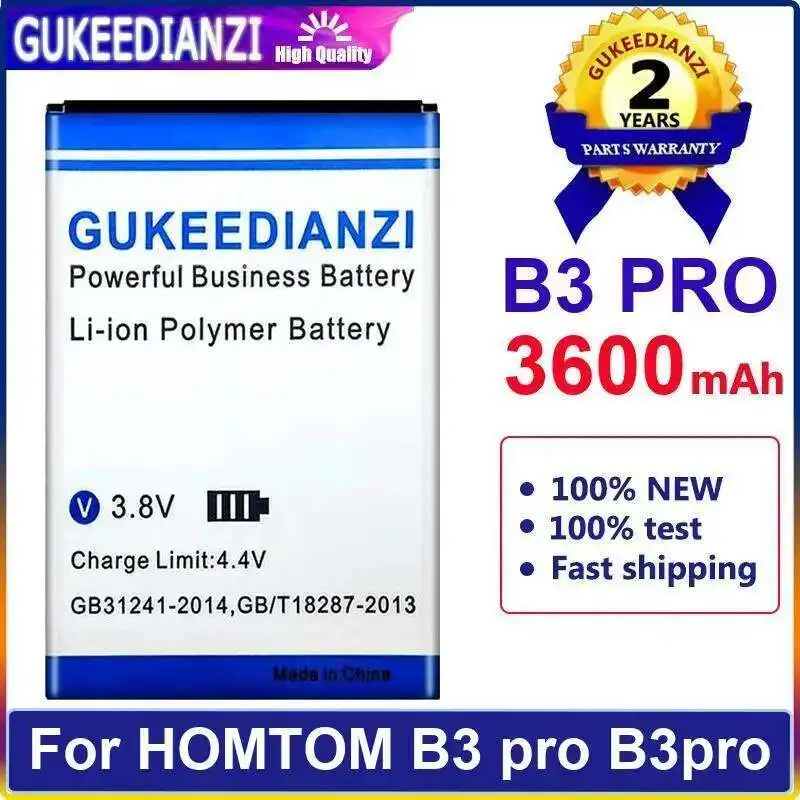 

Mobile Phone Battery 3600Mah Fast Charging For Homtom B3 Pro B3pro