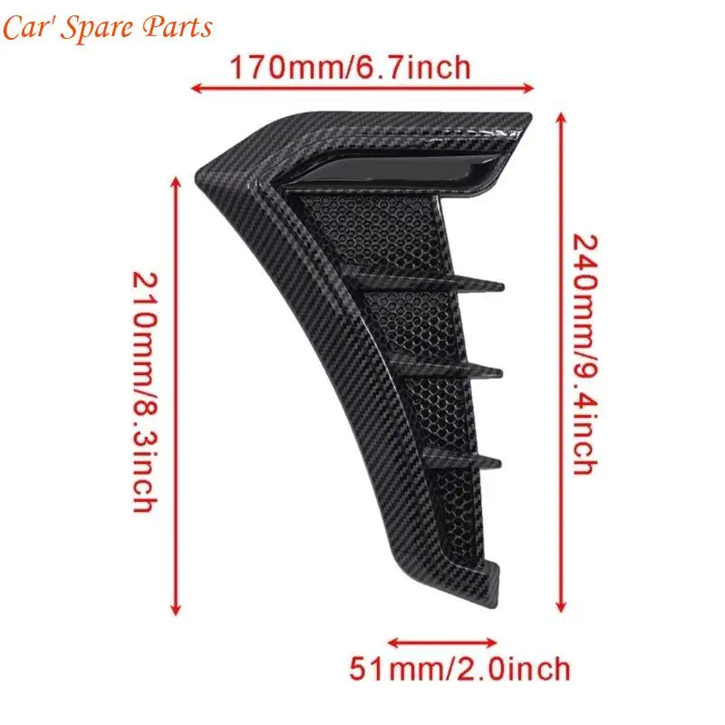 غطاء فتحات جانبية للسيارة Y4UA زينة فتحات تدفق الهواء الجانبية للجناح الجانبي #6