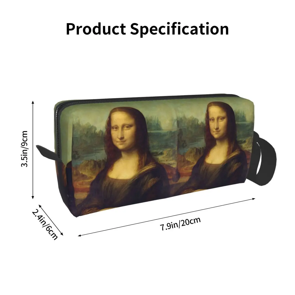 Mona Lisa By Leonardo Da Vinci Makeup Bag Cosmetic Organizer Toiletry Cosmetic Bag for Women Beauty Travel Pencil Case