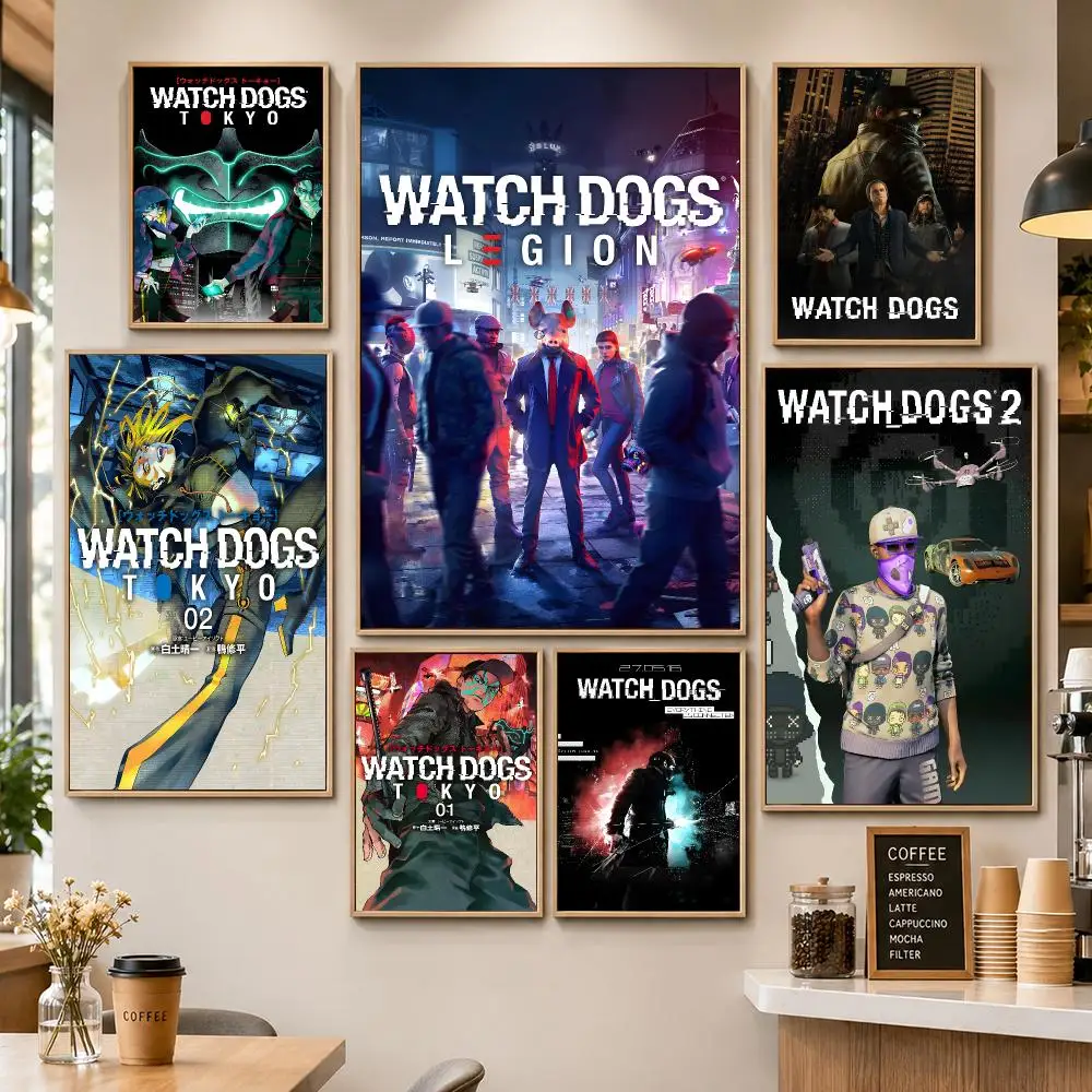 Manga Watch Dogs Tokyo Cyberpunk Hacker Dystopian Poster HD Wall Decor Apartment Dorm Office Cafe Bedroom Home Gift