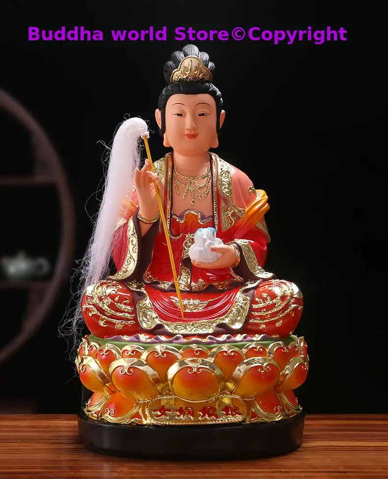 GOOD Asia HOME Temple Patron saint goddess NV WA NIANG NIANG Color God statue efficacious bless safety healthy large