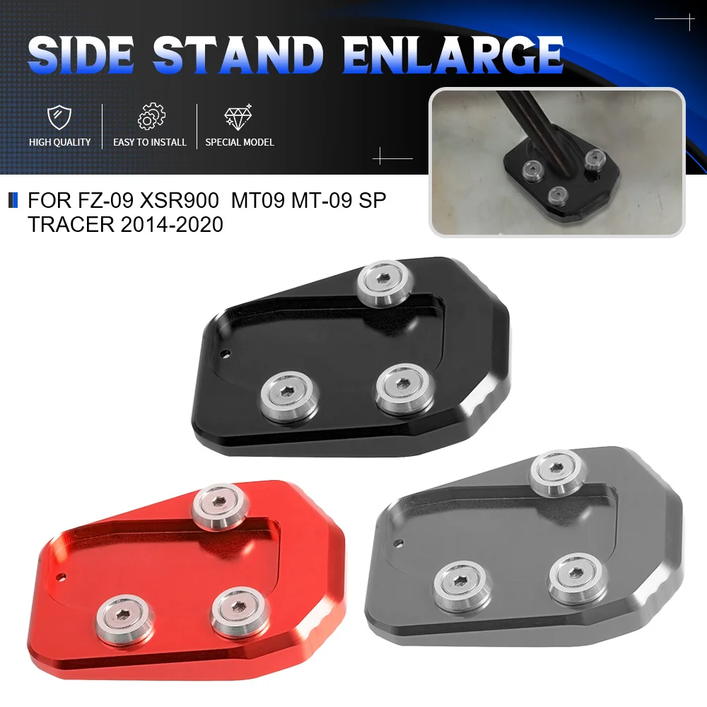 For YAMAHA FZ-09 XSR900 MT-09 MT09 MT-09 SP MT-09 Tracer 2014-2020 Motorcycle CNC Side Stand Enlarger Plate Kickstand Foot shelf