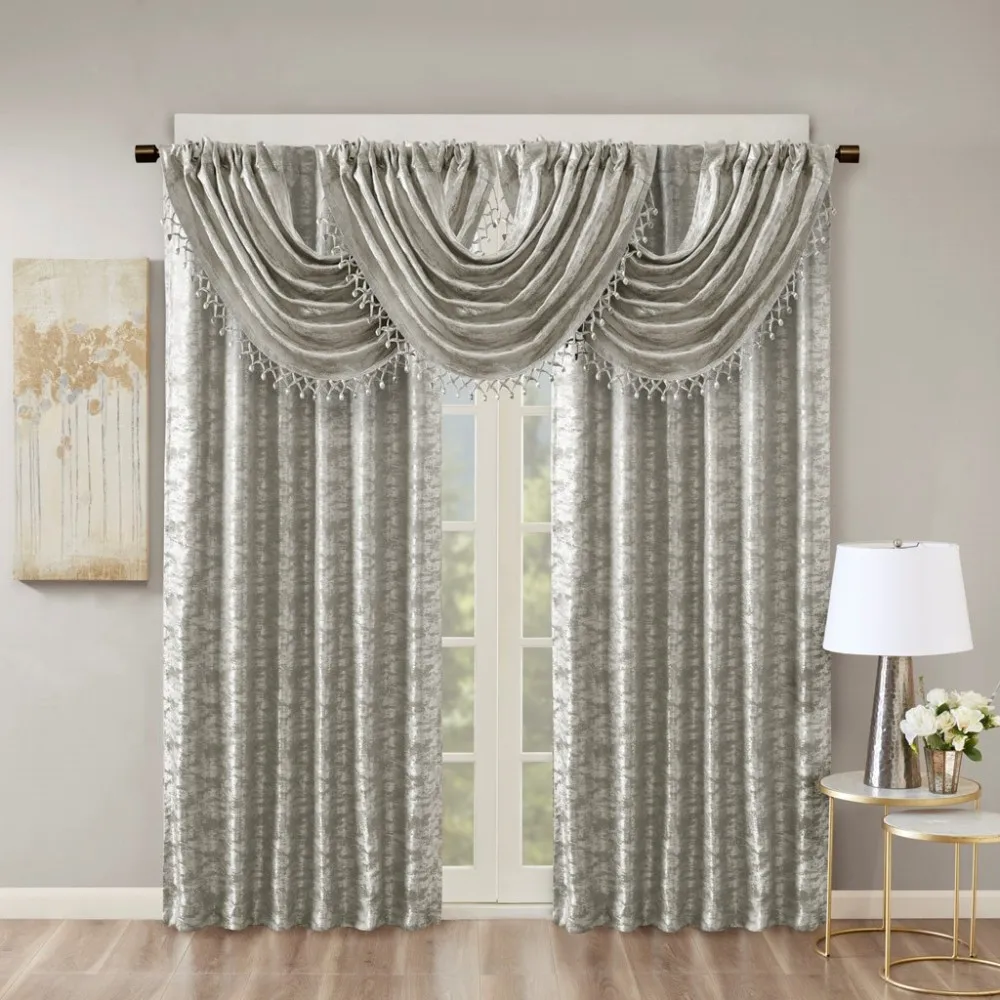 

Jacquard Lined Total Blackout Rod Pocket/Back Tab Curtain Panel(Only 1 Pc Panel)