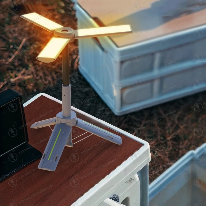 قابلة للشحن قابل للسحب الباعثة للضوء ديود فانوس ارتفاع قابل للتعديل ضوء التخييم في الهواء الطلق مع حامل