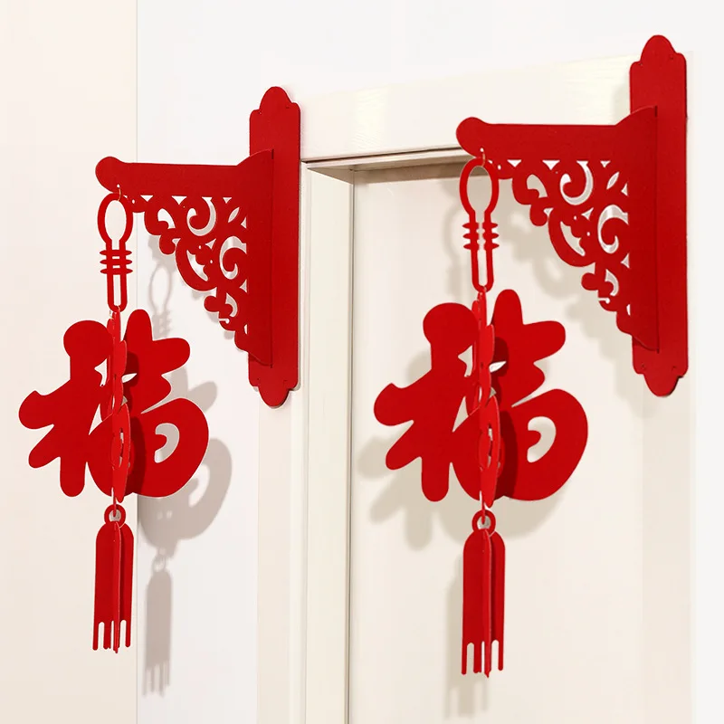 

New Year Ornaments 2026 Year of the Horse Spring Festival Firecracker Decor Festive Atmosphere Scene Arrangements Fu Zi Hanging