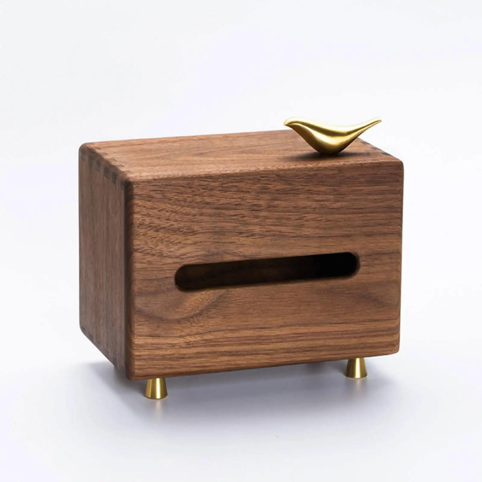 Walnut Tissue Box Cover Bird Ornament Walnut Tissue Box Environmentally