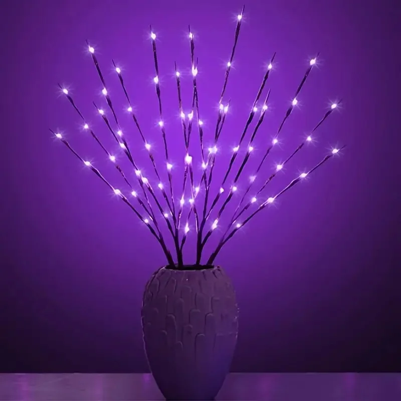 Bateria Powered luzes decorativas, enchimento de vaso Alto, Willow Twig, iluminado, ramo flexível para decoração de casa, 20 LEDs, 1 Pc, 2 Pcs, 4Pcs