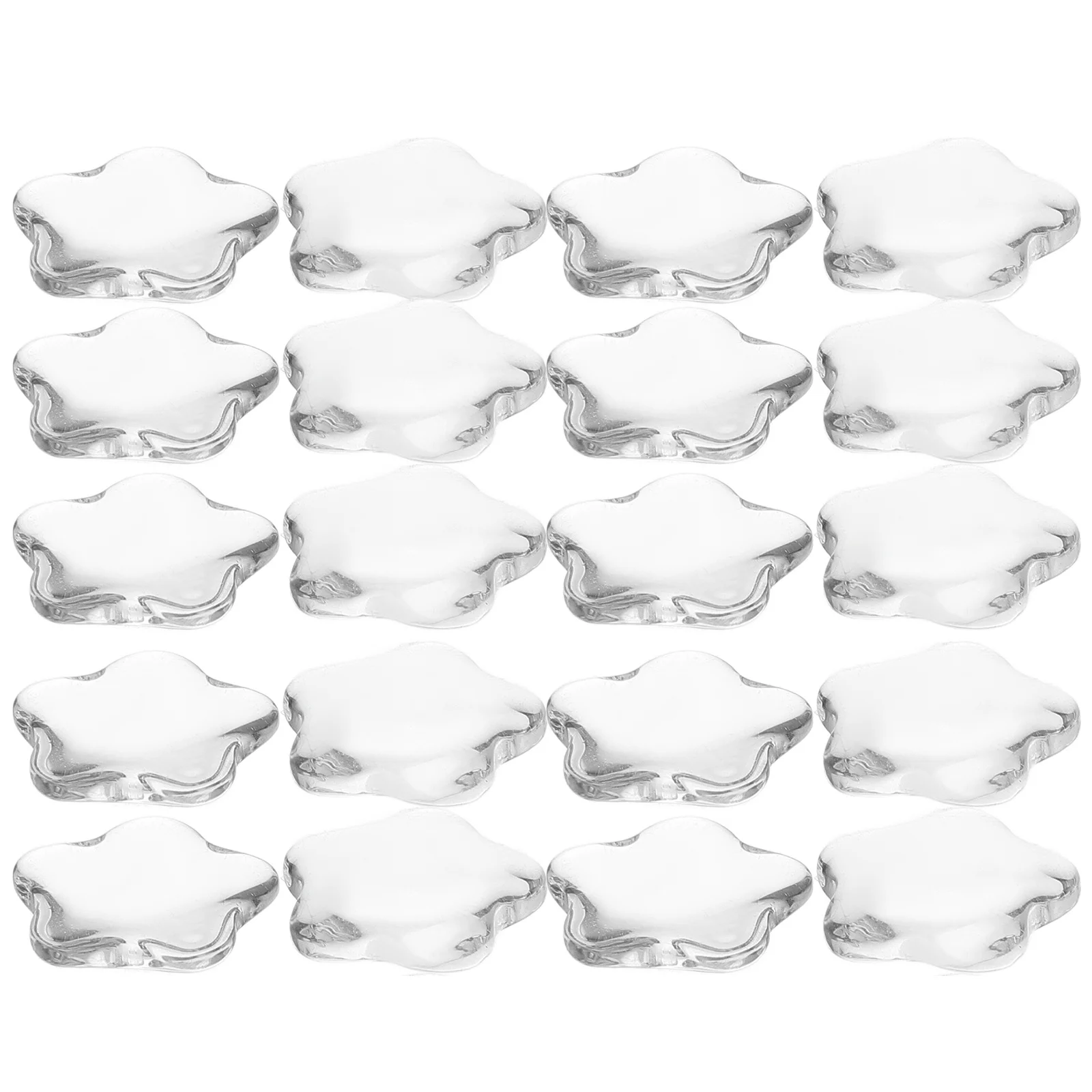 Verre Transparent en forme de fleur de prunier, 20 pièces, pour présentoir de vernis à ongles, projets artisanaux de bijoux à faire soi-même, carte à ongles en verre de fleur en céramique