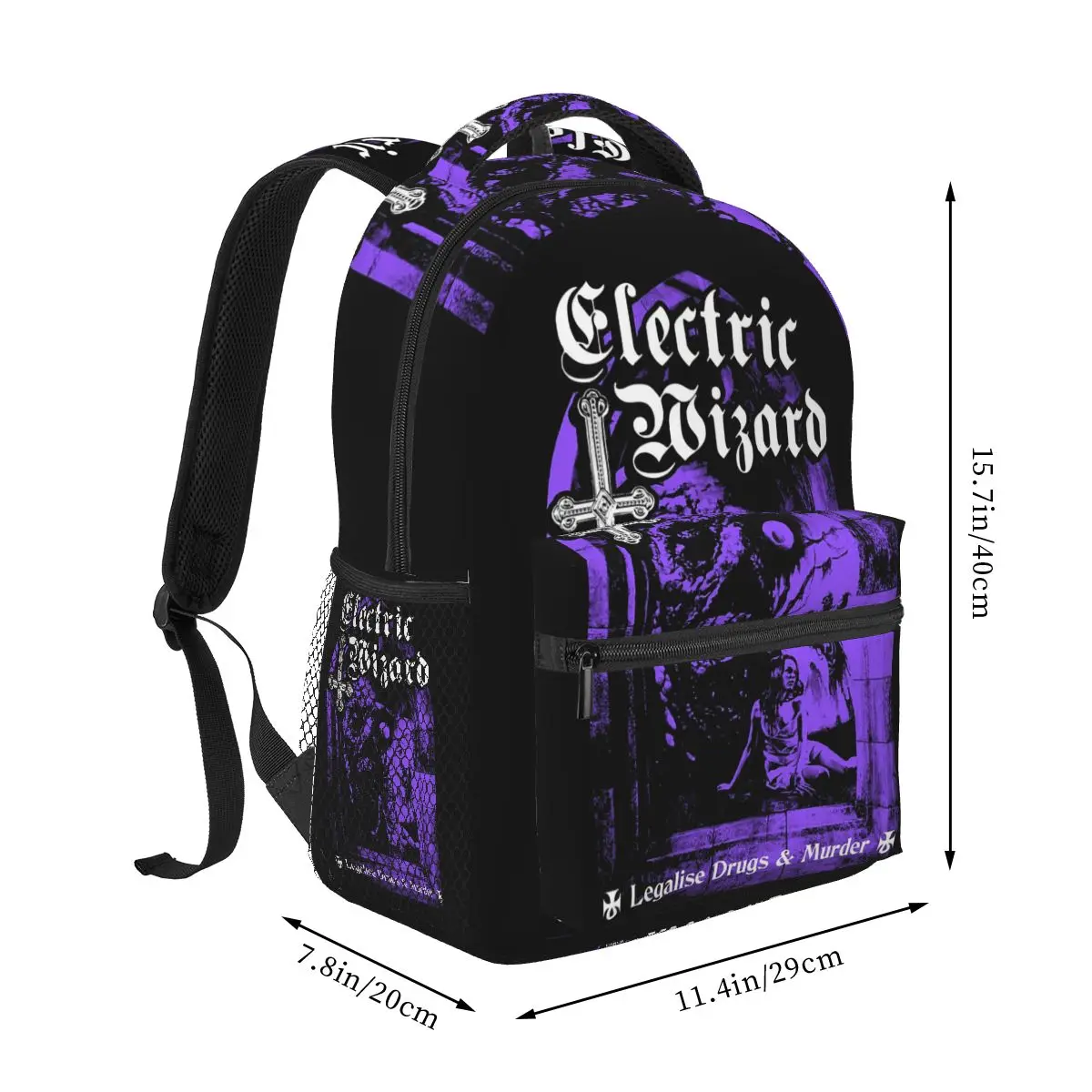 Band Electric Wizard Legalise It Backpacks Boys Girls Bookbag Students School Bags Cartoon Rucksack Shoulder Bag Large Capacity