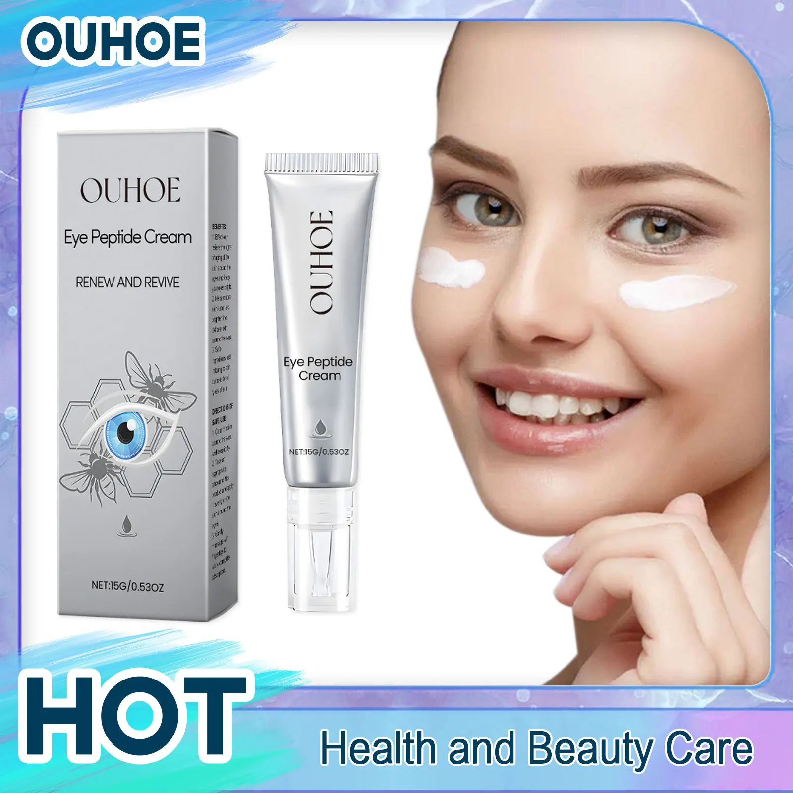

Peptide Lifting Eye Gel Fade Fine Line Brighten Dark Circles Anti Puffiness Eye Bag Remover Firming Moisturizing Eye Care Cream