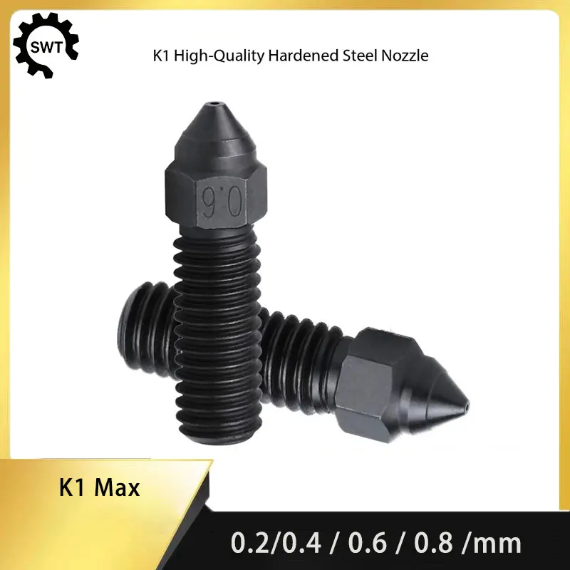 For Creality K1 K1 Max KE Hardened Steel Nozzle High Flow High Temperature Wear Resistant Replacement Parts