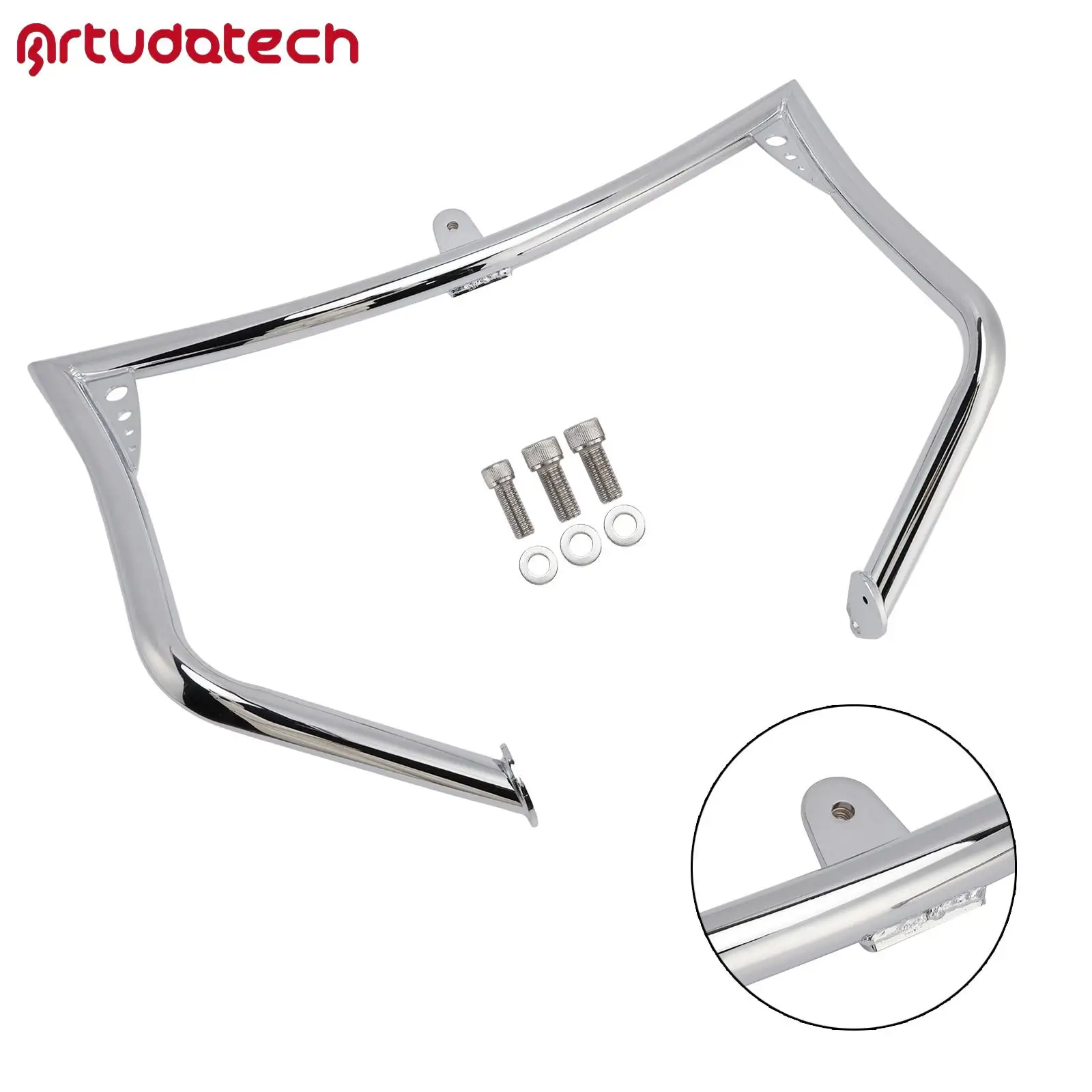 Artudatech Engine Guard Crash Bar Frame Protector Bumper Chrome for Touring Glide 1997-2008