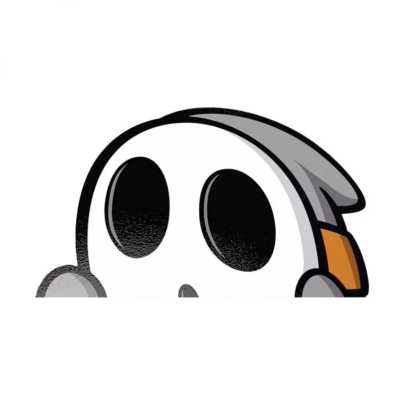 Cartoon Chibi Big Head Shy Guy Peeker Sticker, Fun Graffiti Design, JDM Style Decoration for Car Windows and Bumpers view 6