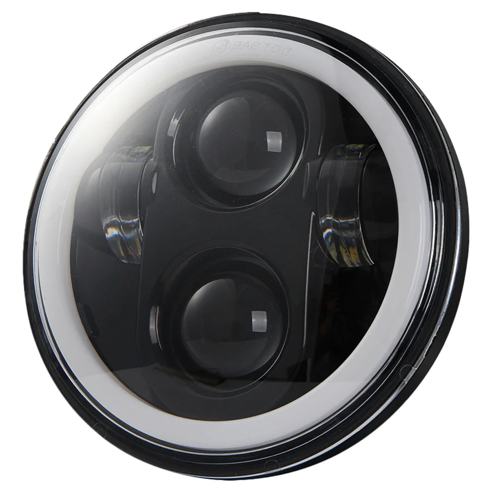 

1Pcs Motorcycle LED Headlight 5.75 Inch Aluminum 6 Lamp Beads Round Angel Eye IP67 Waterproof Safe Driving Foggy Rainy Motorbike