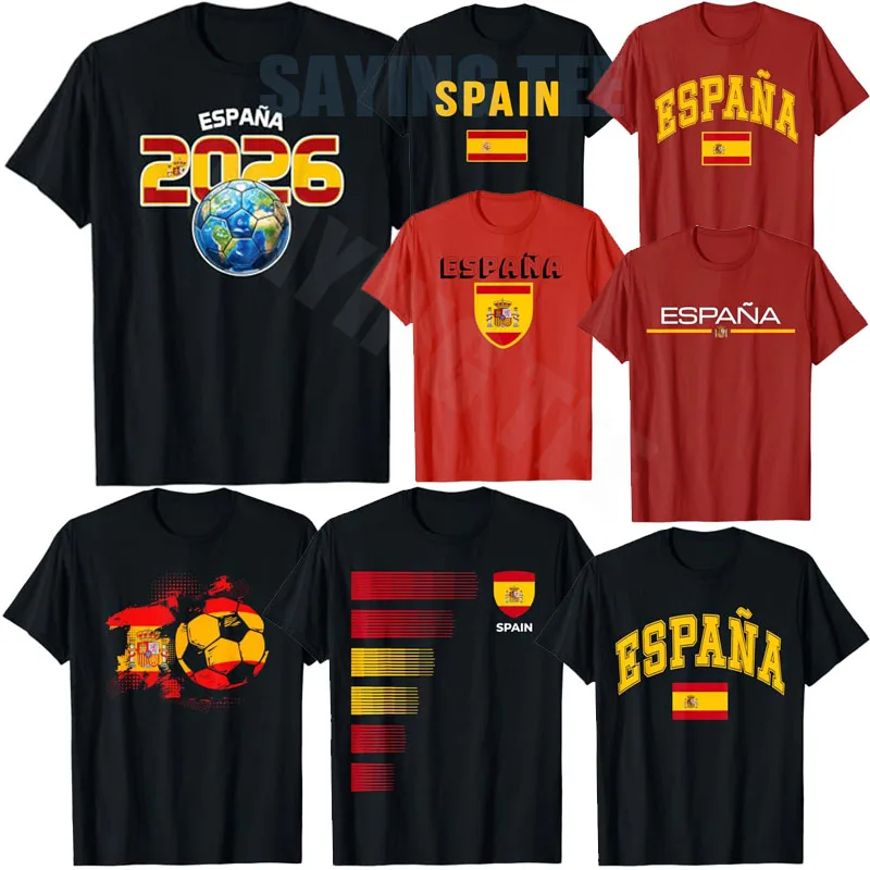 Camiseta Gráfica con la Bandera de España, Estilo Deportivo, para Fútbol y Otros Deportes