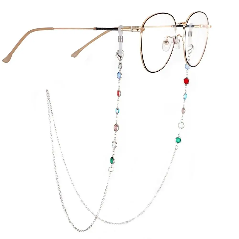 Chain Neck Strap String Beads Chain Crystal Colorful Rhinestone Spectacle Cord Metal Glasses Chain Sunglasses Chains Mask Chain