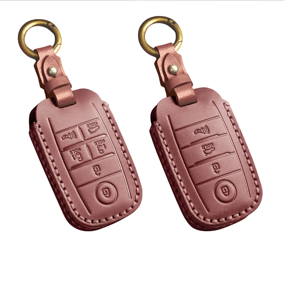 Genuine Leather Car Key Case Cover Bag Shell Protector Fob Holder for KIA K3 K4 Sportage KX3 KX5 KX CROSS Sorento K5 Accessories