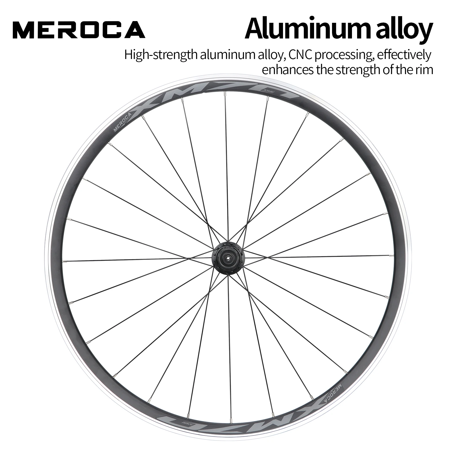 MEROCA-Paire de roues de vélo en alliage d\'aluminium ultra-léger, levier de dégagement rapide, frein sur jante, vélo de route, roue avant et