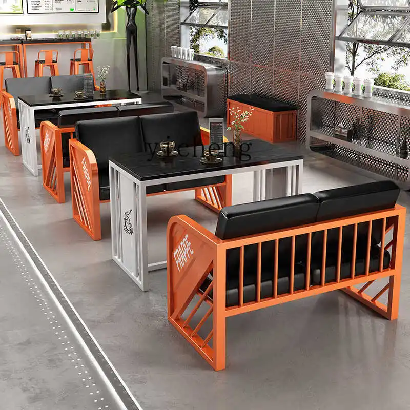 a5 Industrial Style Sofa Seating Restaurant Bar Cafe Milk Tea Shop Rest Area Table and Chair Set
