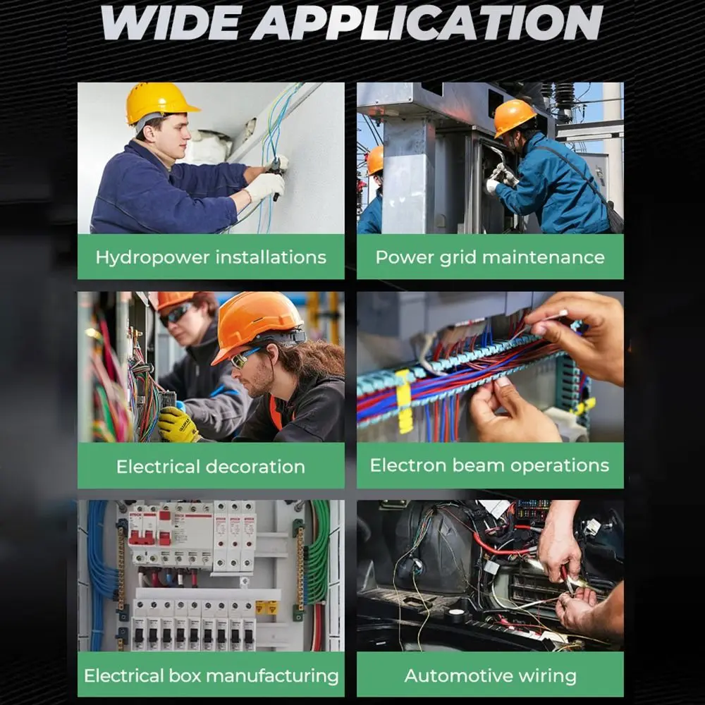 8 in 1 Insulation Wire Stripping Pliers Multifunction Green Handle Electrician Pliers Wire Stripping Electric Repair
