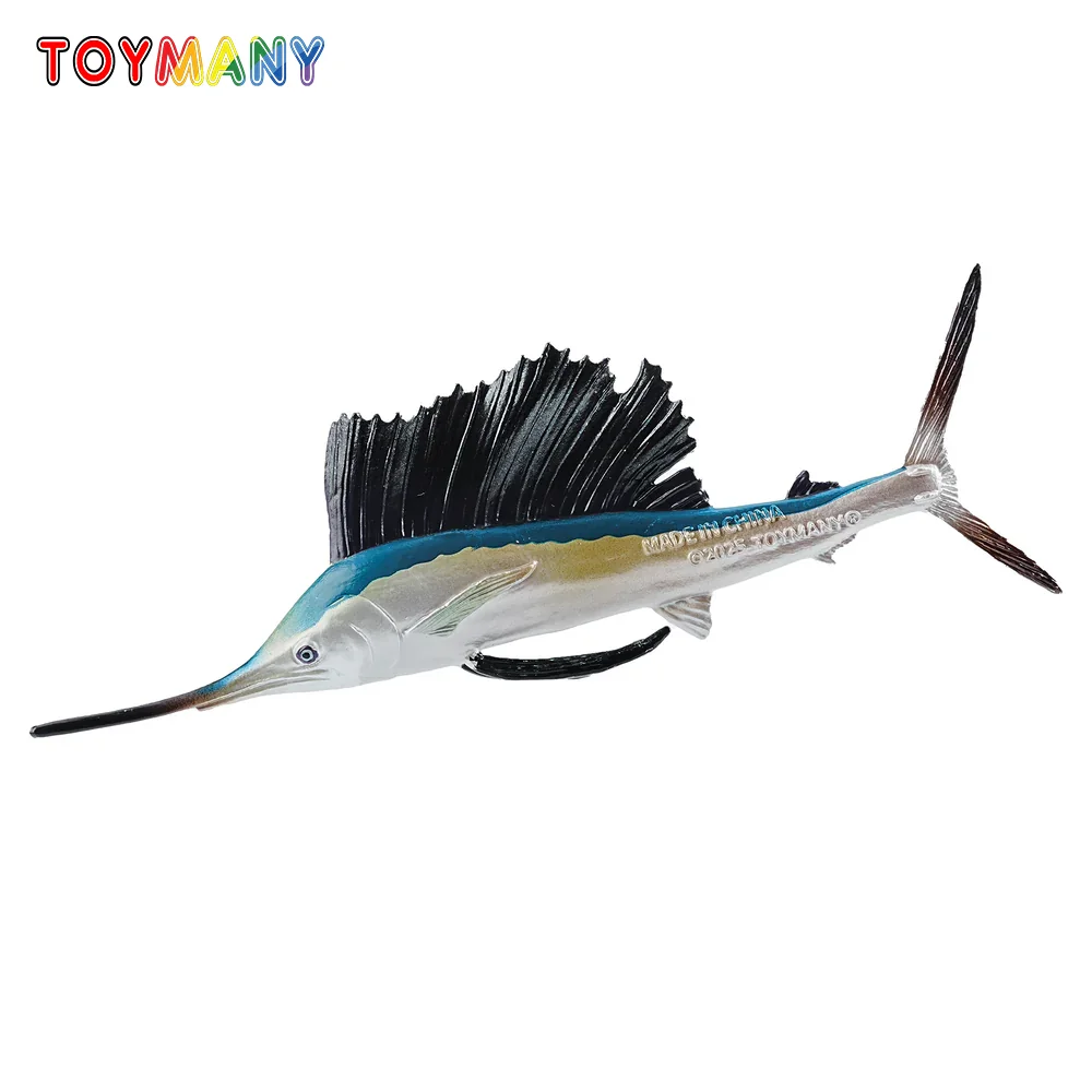 Toymany Simulazione Pesce vela Oceano Modello animale Giocattolo Mini Figure Bambole Action Figurine Giocattoli Regalo per bambini Decorazione torta