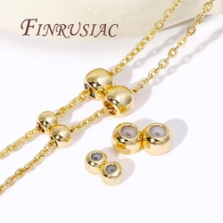 3mm 4mm Adjustment Beads with Non-slip Silicone Ring 14K Gold Color Stopper Spacer Beads For Jewelry Making Supplies