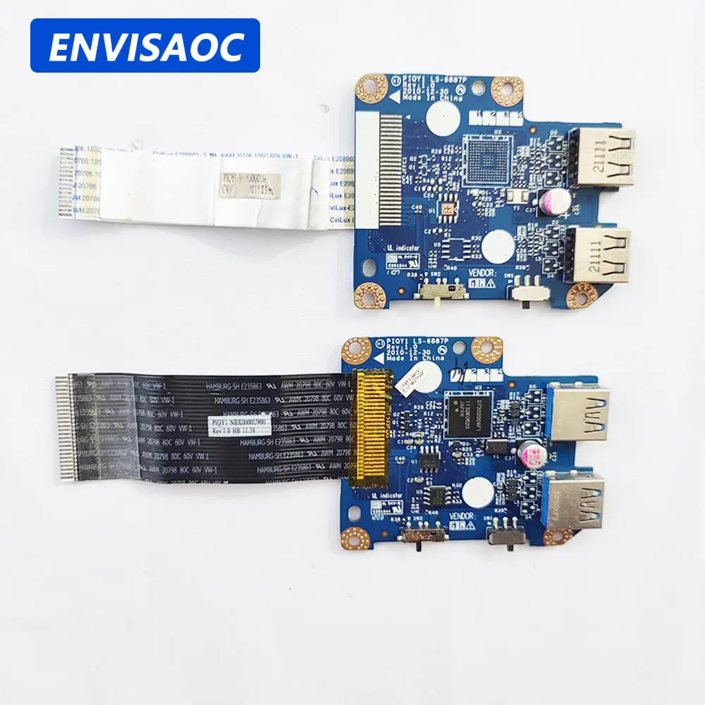 USB2.0 / USB3.0 For Lenovo IdeaPad Y570 Y570A Y570N Y575 Laptop WIFI Switch USB Jack Board Repairing Accessories LS-6887P