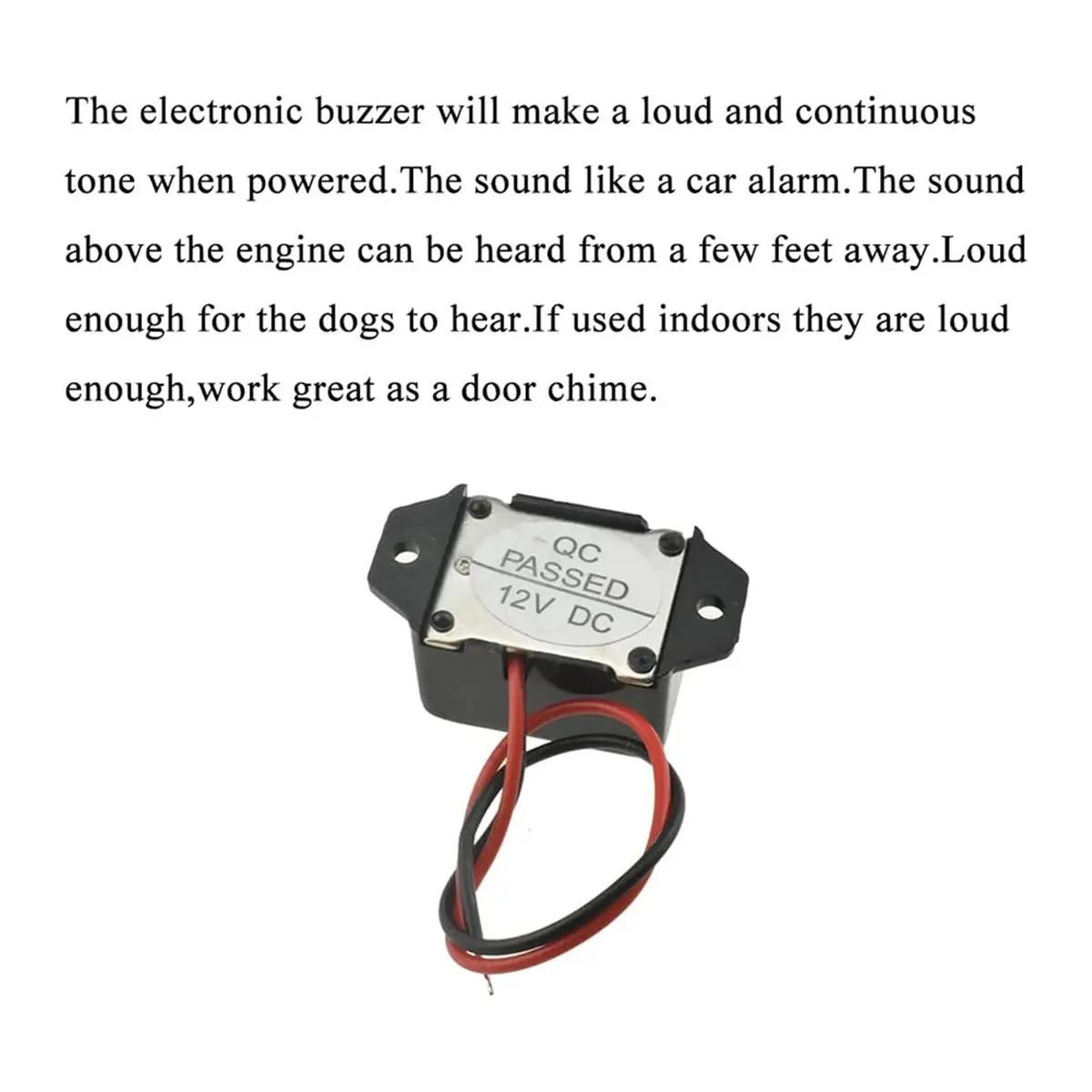 AAAE 12V Electronic Buzzer Alert 400Hz Continuous Piezo Siren, Plenty Loud Beep Sonar for Security Horn,Wire Install, 2PCS
