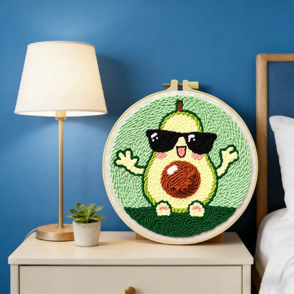 20X20CM/7,87 Zoll Obst - Avocado Punch-Nadel-Stickerei-Set, Stickerei-Kit, Gestrickte Stickerei, DIY Handgemachtes Geschenk – Detail 2