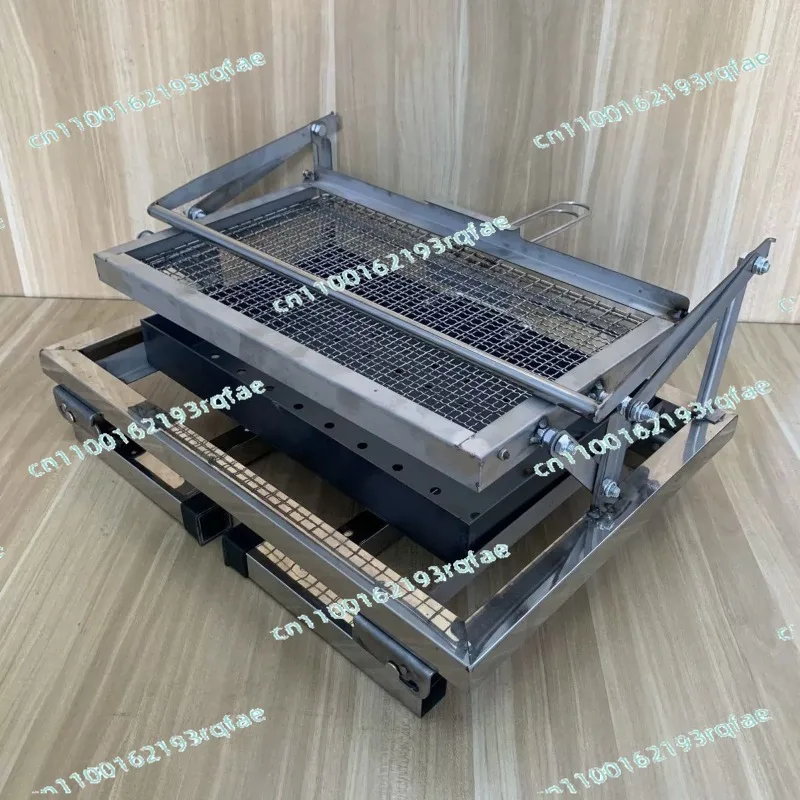 New Stainless Steel Grilled Fish Rotatable Grill  Portable Flip Grill Folding Camping