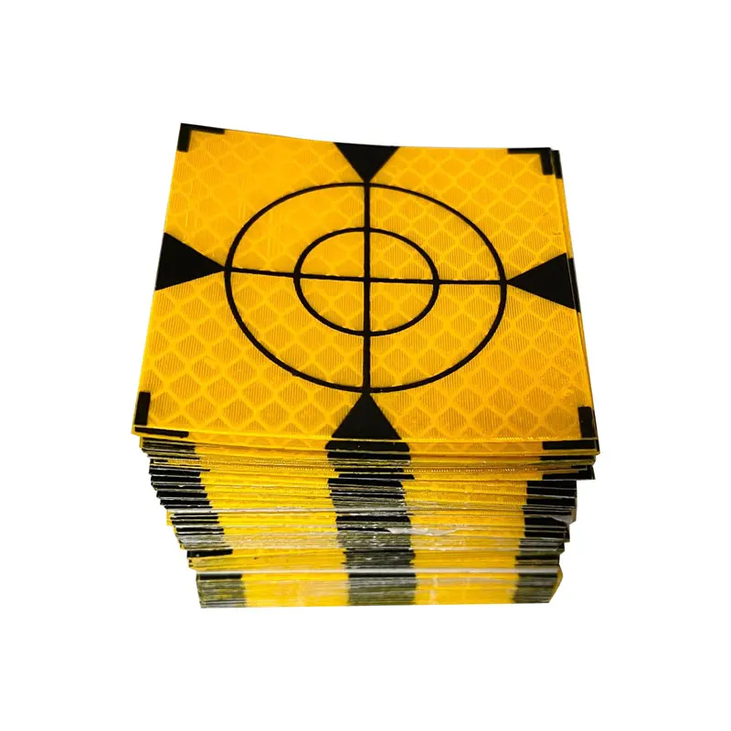 NEW 100pcs yellow reflector sheet reflective tape target For total station 20 30 40 50 60MM Reflective Sticker